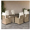 Image de Ensemble à Manger de Jardin avec Coussins 7 pcs, Table et Chaises avec Dossier Réglable, Meubles d'Extérieur, 3212926