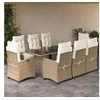 Image de Ensemble à Manger de Jardin avec Coussins 9 pcs, Table et Chaises avec Dossier Réglable, Meubles d'Extérieur, 3212927