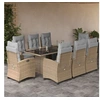 Image de 9-delige Tuinset met kussens poly rattan gemengd beige3212929