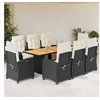 Image de Ensemble à Manger de Jardin avec Coussins 9 pcs, Table et Chaises avec Dossier Réglable, Meubles d'Extérieur, 3212935