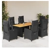 Image de 7-delige Tuinset met kussens poly rattan zwart3212936