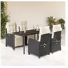 Image de Ensemble à Manger de Jardin avec Coussins 5 pcs, Table et Chaises avec Dossier Réglable, Meubles d'Extérieur, 3212956