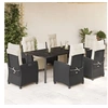 Image de Ensemble à Manger de Jardin avec Coussins 7 pcs, Table et Chaises avec Dossier Réglable, Meubles d'Extérieur, 3212958
