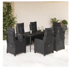 Image de Ensemble à Manger de Jardin avec Coussins 7 pcs, Table et Chaises avec Dossier et Repose-pied Réglables, 3212964