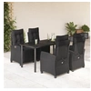 Image de Ensemble à Manger de Jardin avec Coussins 5 pcs, Table et Chaises avec Dossier et Repose-pied Réglables, 3212970