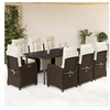 Image de Ensemble à Manger de Jardin avec Coussins 9 pcs, Table et Chaises avec Dossier et Repose-pied Réglables, 3212987