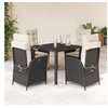 Image de 5-delige Tuinset met kussens poly rattan zwart3213060