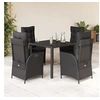 Image de 5-delige Tuinset met kussens poly rattan zwart3213069