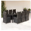 Image de Ensemble à Manger de Jardin avec Coussins 9 pcs, Table et Chaises avec Dossier Réglable, Meubles d'Extérieur, 3213075