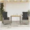 Image de 3-delige Tuinset met kussens poly rattan grijs3213103