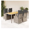 Image de Ensemble à Manger de Jardin avec Coussins 5 pcs, Table et Chaises avec Dossier Réglable, Meubles d'Extérieur, 3213106