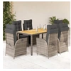Image de Ensemble à Manger de Jardin avec Coussins 7 pcs, Table et Chaises avec Dossier Réglable, Meubles d'Extérieur, 3213108