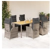 Image de 7-delige Tuinset met kussens poly rattan grijs3213109