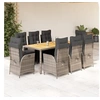 Image de 9-delige Tuinset met kussens poly rattan grijs3213110