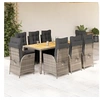 Image de 9-delige Tuinset met kussens poly rattan grijs3213111
