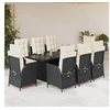 Image de Ensemble à Manger de Jardin avec Coussins 9 pcs, Table et Chaises avec Dossier Réglable, Meubles d'Extérieur, 3213113