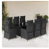 Image de Ensemble à Manger de Jardin avec Coussins 9 pcs, Table et Chaises avec Dossier Réglable, Meubles d'Extérieur, 3213117