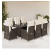 Image de Ensemble à Manger de Jardin avec Coussins 9 pcs, Table et Chaises avec Dossier Réglable, Meubles d'Extérieur, 3213119