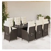 Image de Ensemble à Manger de Jardin avec Coussins 9 pcs, Table et Chaises avec Dossier Réglable, Meubles d'Extérieur, 3213120