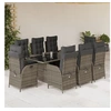 Image de Ensemble à Manger de Jardin avec Coussins 9 pcs, Table et Chaises avec Dossier Réglable, Meubles d'Extérieur, 3213122