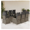 Image de Ensemble à Manger de Jardin avec Coussins 9 pcs, Table et Chaises avec Dossier Réglable, Meubles d'Extérieur, 3213123