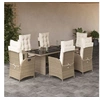 Image de Ensemble à Manger de Jardin avec Coussins 7 pcs, Table et Chaises avec Dossier Réglable, Meubles d'Extérieur, 3213124
