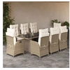 Image de Ensemble à Manger de Jardin avec Coussins 9 pcs, Table et Chaises avec Dossier Réglable, Meubles d'Extérieur, 3213125