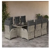 Image de Ensemble à Manger de Jardin avec Coussins 9 pcs, Table et Chaises avec Dossier Réglable, Meubles d'Extérieur, 3213132