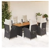Image de Ensemble à Manger de Jardin avec Coussins 7 pcs, Table et Chaises avec Dossier Réglable, Meubles d'Extérieur, 3213136