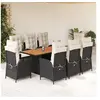 Image de Ensemble à Manger de Jardin avec Coussins 9 pcs, Table et Chaises avec Dossier Réglable, Meubles d'Extérieur, 3213137