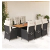 Image de Ensemble à Manger de Jardin avec Coussins 9 pcs, Table et Chaises avec Dossier Réglable, Meubles d'Extérieur, 3213138
