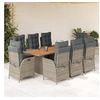 Image de 9-delige Tuinset met kussens poly rattan grijs3213143
