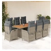 Image de 9-delige Tuinset met kussens poly rattan grijs3213144