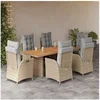 Image de 7-delige Tuinset met kussens poly rattan gemengd beige3213148
