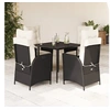 Image de Ensemble à manger de jardin coussins 5pcs Noir Résine tressée 3213155
