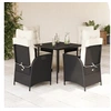 Image de Ensemble à Manger de Jardin avec Coussins 5 pcs, Table et Chaises avec Dossier Réglable, Meubles d'Extérieur, 3213156