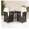 Image de Ensemble à Manger de Jardin avec Coussins 5 pcs, Table et Chaises avec Dossier Réglable, Meubles d'Extérieur, 3213166