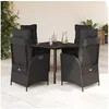 Image de Ensemble à Manger de Jardin avec Coussins 5 pcs, Table et Chaises avec Dossier Réglable, Meubles d'Extérieur, 3213186