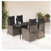 Image de Salon de jardin GENERIQUE 5 pieces gris resine tressee 140 x 70 x 74 cm