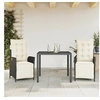 Image de 3-delige Tuinset met kussens poly rattan zwart3213314