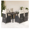 Image de Ensemble à Manger de Jardin avec Coussins 7 pcs, Table et Chaises avec Dossier Réglable, Meubles d'Extérieur, 3213318