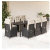 Image de Ensemble à Manger de Jardin avec Coussins 9 pcs, Table et Chaises avec Dossier Réglable, Meubles d'Extérieur, 3213319
