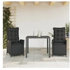 Image de 3-delige Tuinset met kussens poly rattan zwart3213320