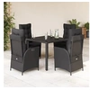 Image de 5-delige Tuinset met kussens poly rattan zwart3213321