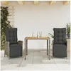 Image de 3-delige Tuinset met kussens poly rattan grijs3213344