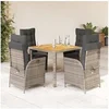 Image de 5-delige Tuinset met kussens poly rattan grijs3213345