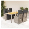 Image de Ensemble à Manger de Jardin avec Coussins 5 pcs, Table et Chaises avec Dossier Réglable, Meubles d'Extérieur, 3213346