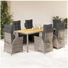 Image de 7-delige Tuinset met kussens poly rattan grijs3213348