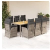 Image de 9-delige Tuinset met kussens poly rattan grijs3213349