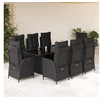 Image de Ensemble à Manger de Jardin avec Coussins 9 pcs, Table et Chaises avec Dossier Réglable, Meubles d'Extérieur, 3213353